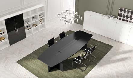 Mod. Slim shaped conference table